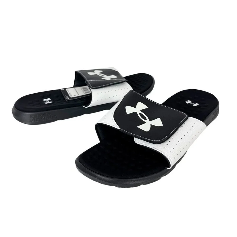 Under Armour Men's US 17 Ignite Pro Slide Sandals‎ White/Black NWOB 9428